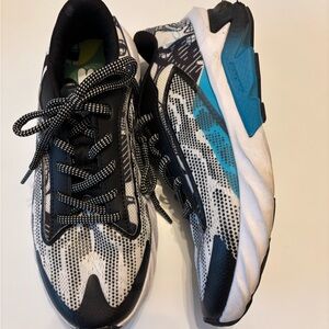 Under Armour Black and White Sneakers with Blue Highlights